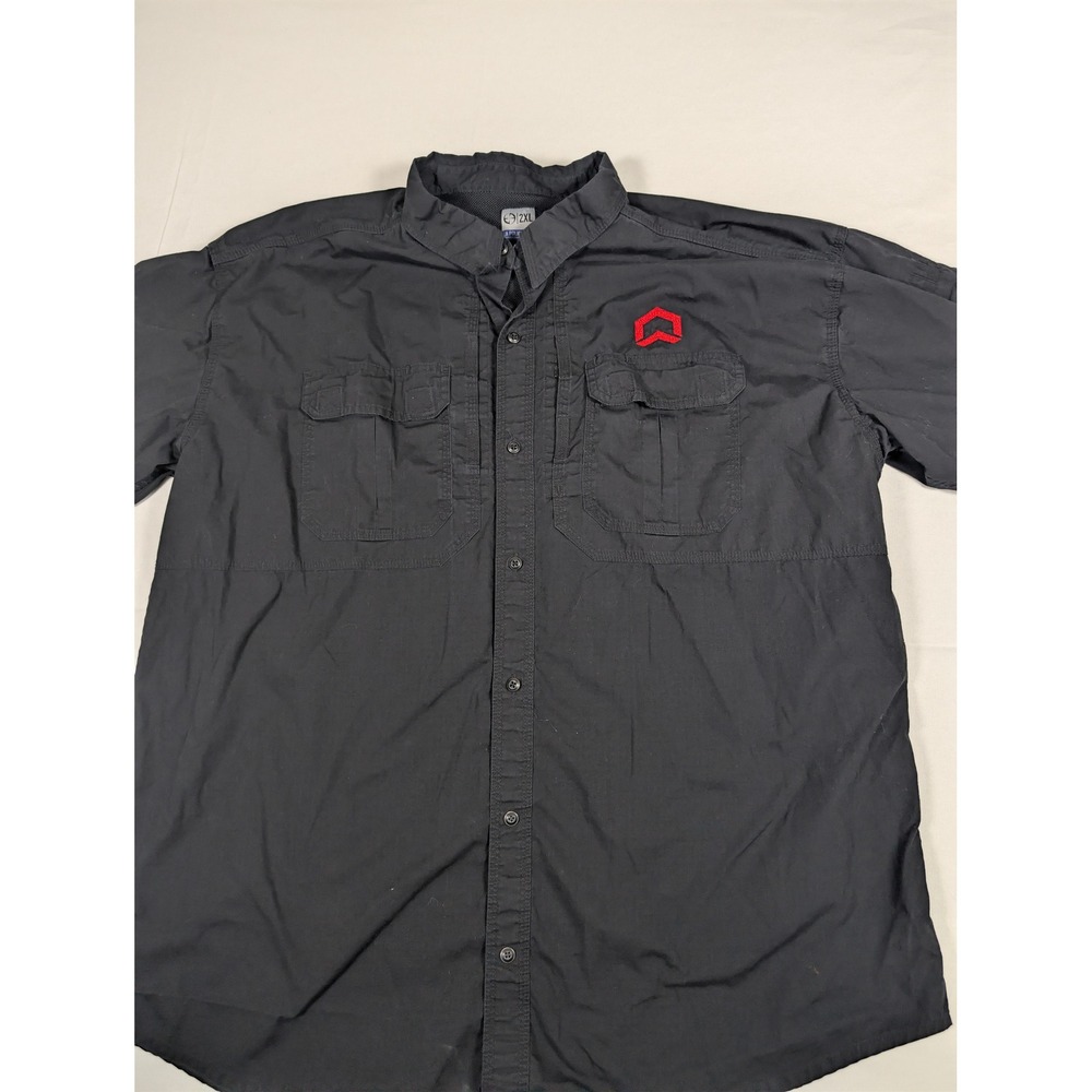 LA Police Gear Men's 2XL Black Tactical Ripstop Shirt Short Sleeve Vented